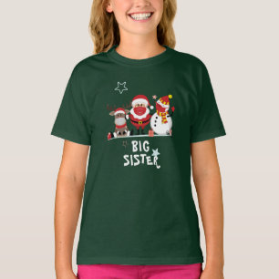 Camiseta Hermana Mayor de Navidad Familiar Personalizada