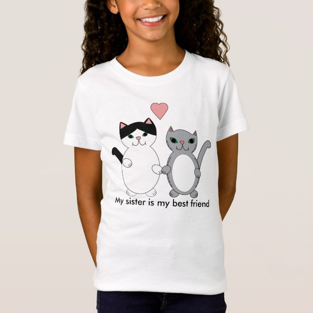 Camiseta Hermana Mejor Gatos De Amigo (Anverso)