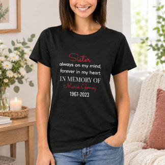 Camiseta Hermana Memorial Hearque Plaque - Siempre en mi me
