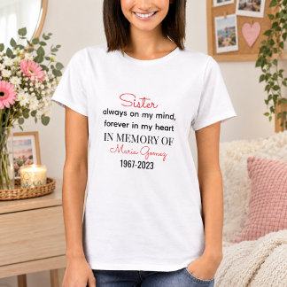 Camiseta Hermana Memorial Hearque Plaque - Siempre en mi me