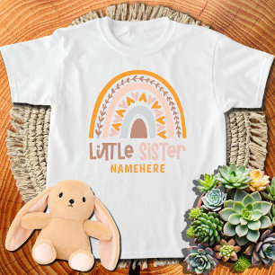 Camiseta Hermana Menor Nombre Personalizado Cute Arcoíris