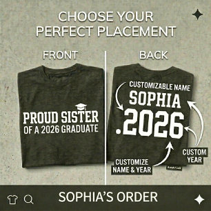 Camiseta Hermana orgullosa Clase de 2026 Graduación Persona