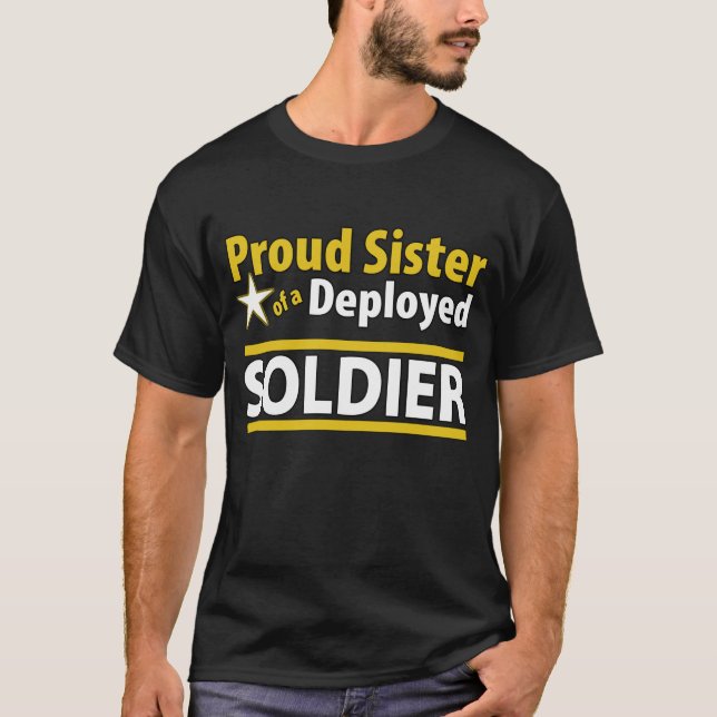 Camiseta Hermana orgullosa de encargo de un soldado (Anverso)