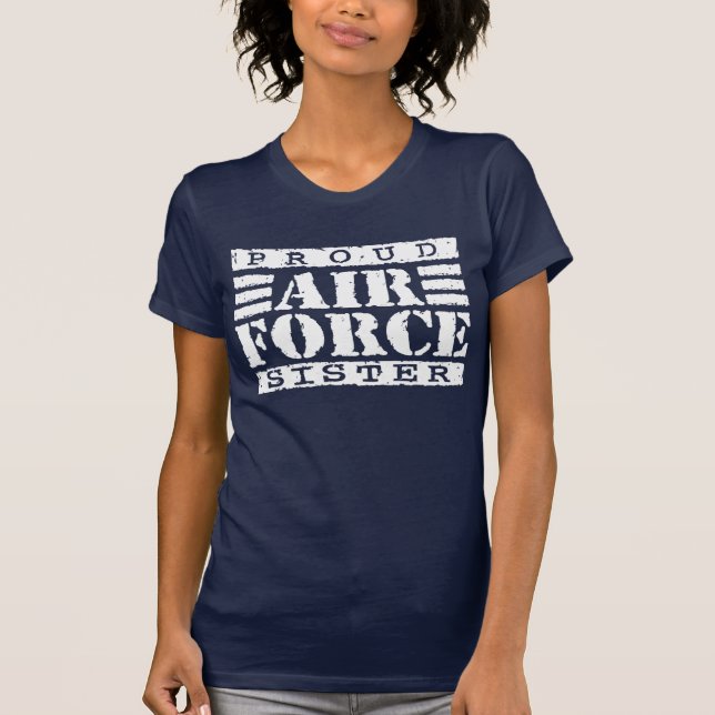 Camiseta hermana orgullosa de la fuerza aérea (Anverso)