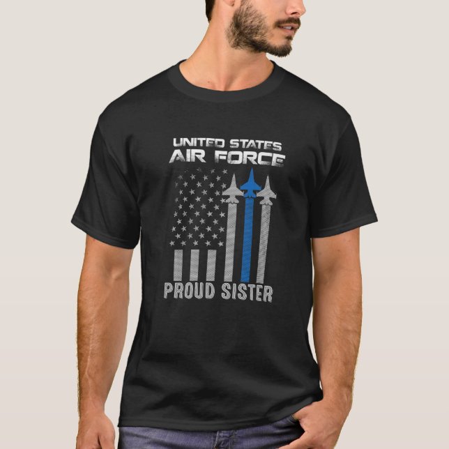 Camiseta Hermana Orgullosa de la Fuerza Aérea de Estados Un (Anverso)