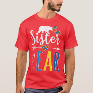 Camiseta Hermana Oso Autismo Conciencia Camisas Amor Apoyo 