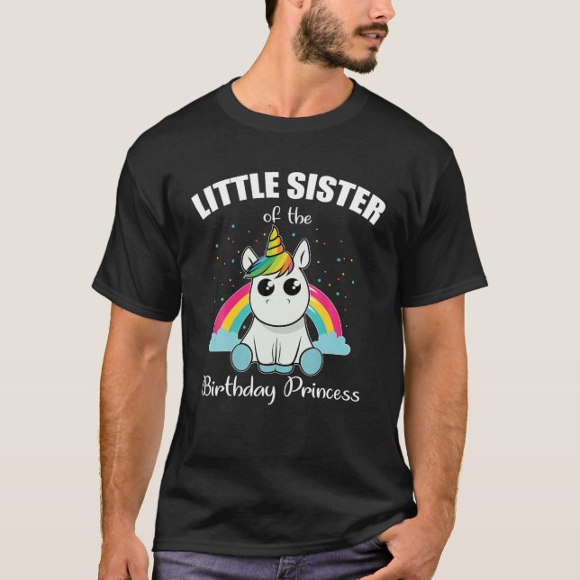 Camiseta Hermana Pequeña De La Princesa De Cumpleaños Unico (Anverso)