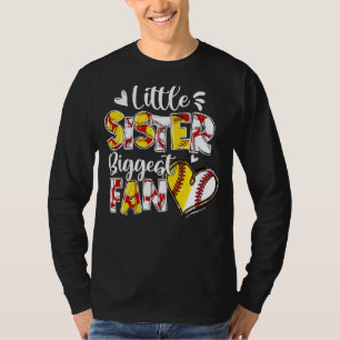 Camiseta Hermana Pequeña Mayor Fann Cute Hermana De Teeball