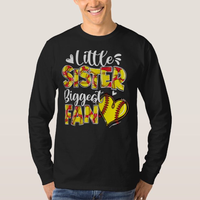 Camiseta Hermana Pequeña Mayor Fann Softball Sister (Anverso)