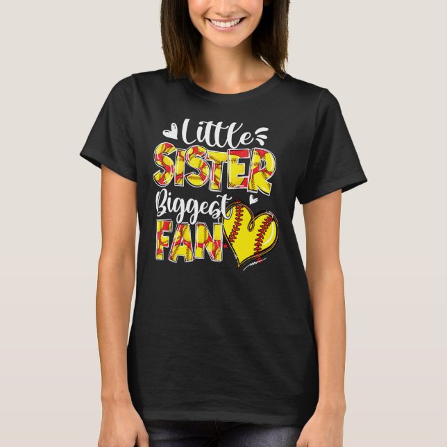 Camiseta Hermana Pequeña Mayor Fann Softball Sister (Anverso)