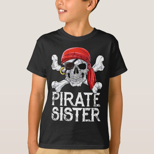 Camiseta Hermana pirata Jolly Roger Bandera Skull & Crossbo (Anverso)