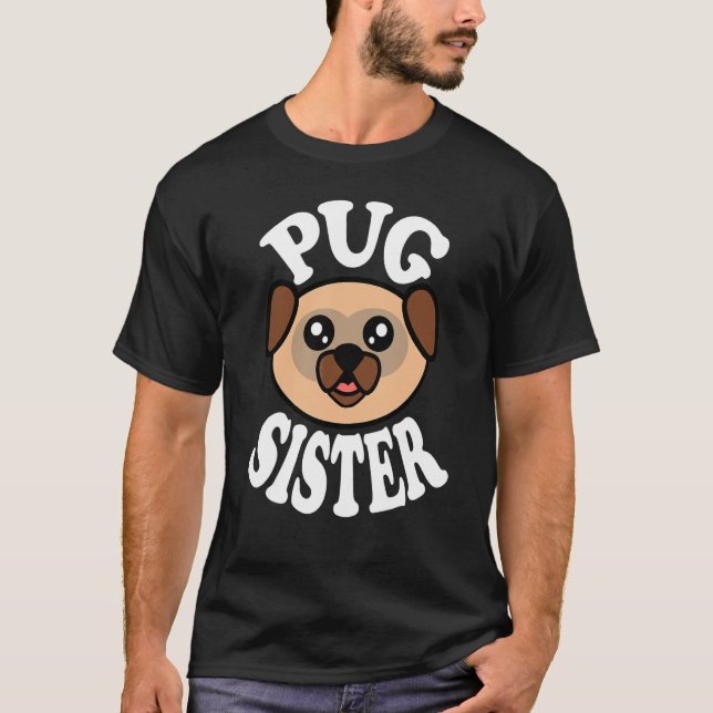 Camiseta Hermana pug adorable (Anverso)