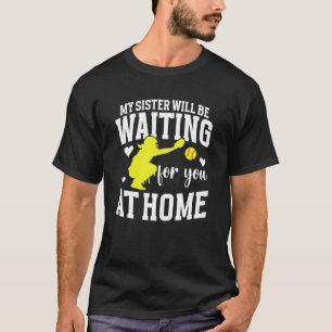 Camiseta Hermana Receptora de Softbol Divertida Hermana Rec