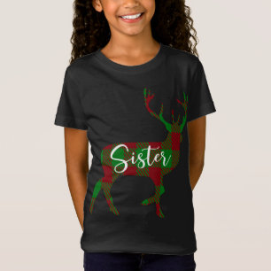 Camiseta Hermana reno de la familia Pajama Pajama Matanza
