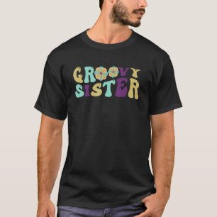 Camiseta Hermana Retro Groovy Familia Matanza Primer Cumple