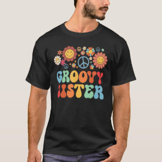 Camiseta Hermana Retro Groovy Familia Matanza Primer Cumple