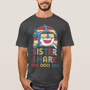 Camiseta Hermana Retro Vintage SharksRegalo Para Niños Chic