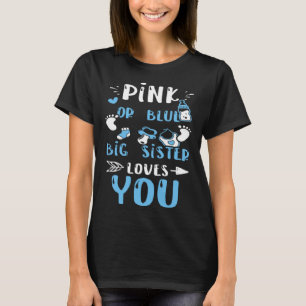 Camiseta Hermana Rosa O Azul Gran Hermana Te Ama Niño