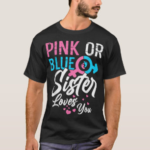 Camiseta Hermana Rosa O Azul Te Ama Género Revelar Familia