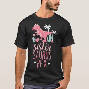 Camiseta Hermana Saurus Rex Dinosaur Kids