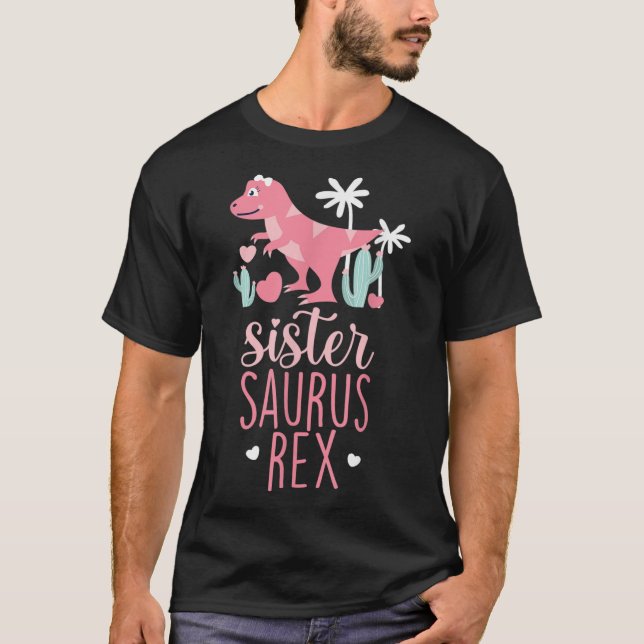 Camiseta Hermana Saurus Rex Dinosaur Kids (Anverso)