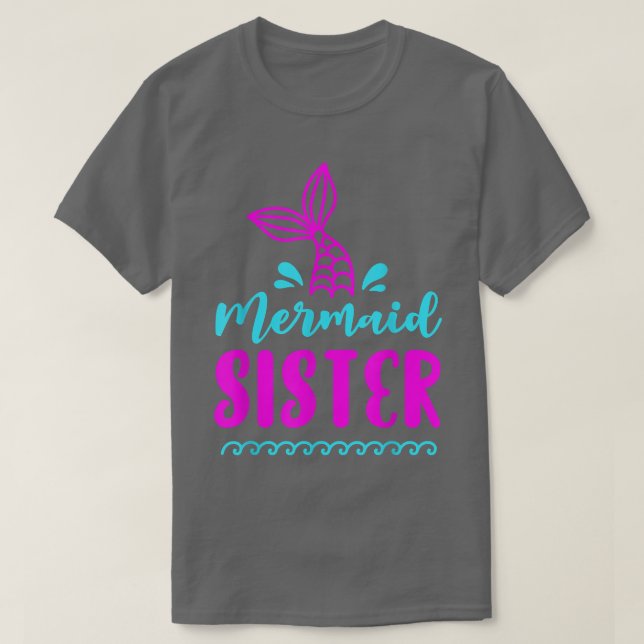 Camiseta Hermana sirena de cumpleaños familia equivalente p (Diseño del anverso)