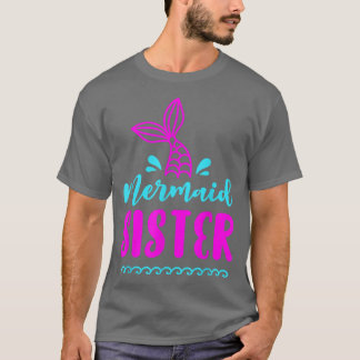 Camiseta Hermana sirena de cumpleaños familia equivalente p