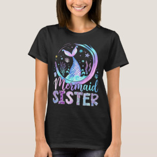 Camiseta Hermana Sirena Divertida Cumpleaños Chica Fiesta F