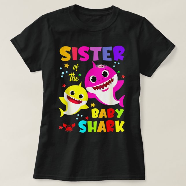 Camiseta Hermana Tiburón cumpleaños hermana familia tiburón (Diseño del anverso)