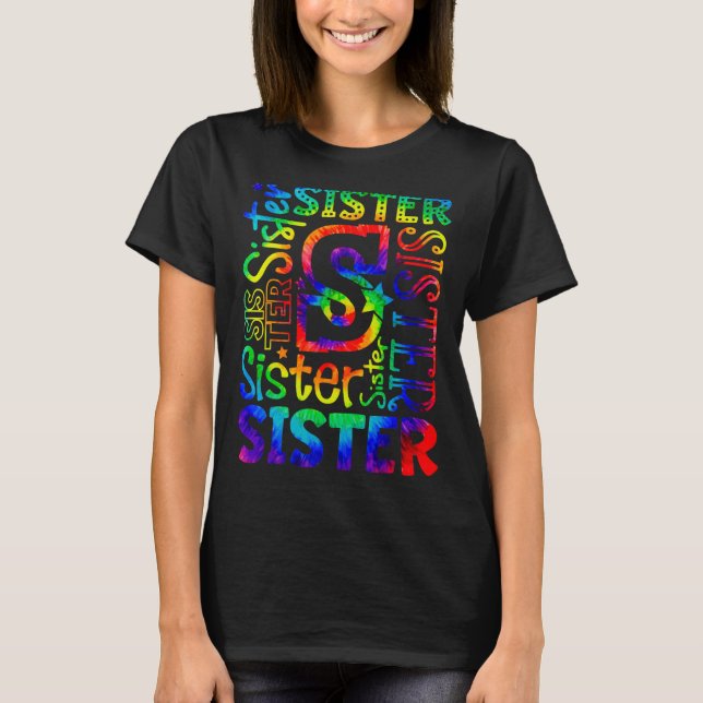 Camiseta Hermana Typografía Tie Dye Custer Herster (Anverso)