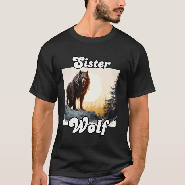 Camiseta Hermana Wolf Mating Familia Tribe Wolves Moon Chic (Anverso)