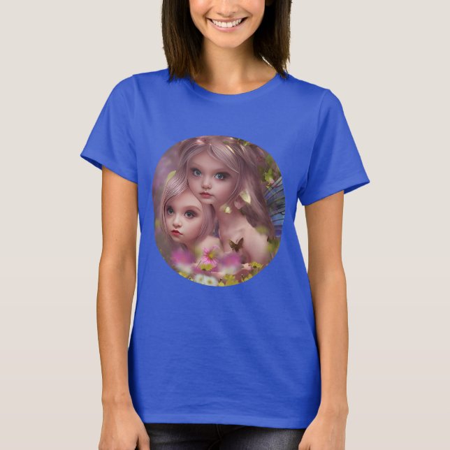 Camiseta Hermanas de hadas entre las flores del bosque (Anverso)