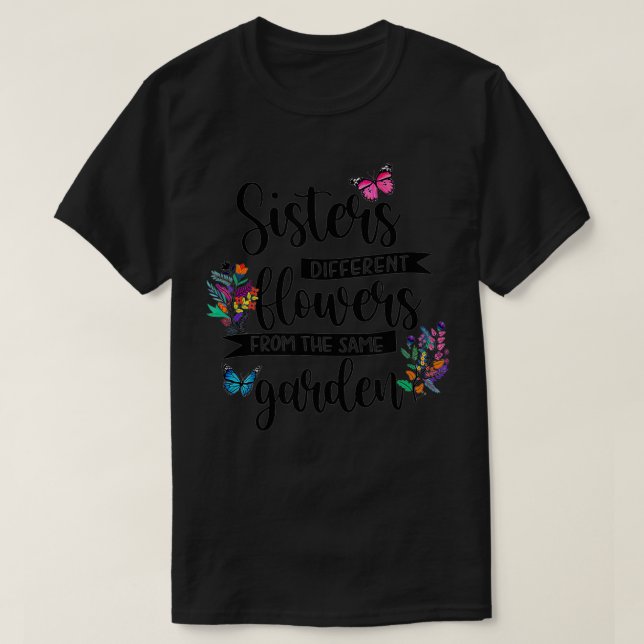 Camiseta Hermanas Diferentes Flores Del Mismo Matchin Jardí (Diseño del anverso)