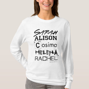Camiseta Hermanas huérfanas del club de la copia del negro