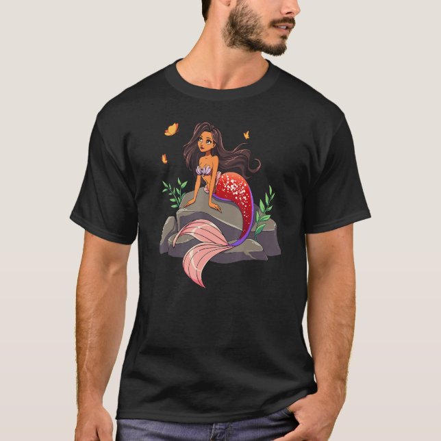 Camiseta Hermanas Pequeñas Sirenas Chicas Historia Negra B (Anverso)
