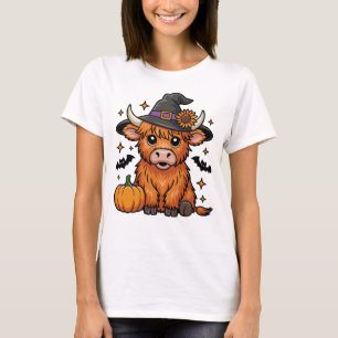 Camiseta Hermandad de vaca de Highland con calabaza Hallowe
