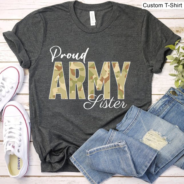 Camiseta Hermandad del ejército y amantes de los veteranos  (Proud Army Sister Black Veterans lovers T-Shirt)