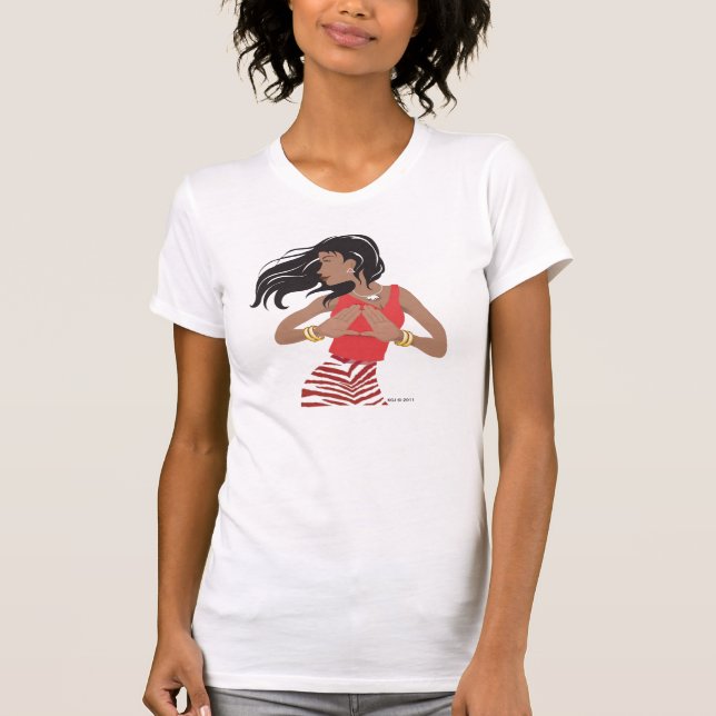 Camiseta Hermandad roja y blanca de la hermandad de mujeres (Anverso)
