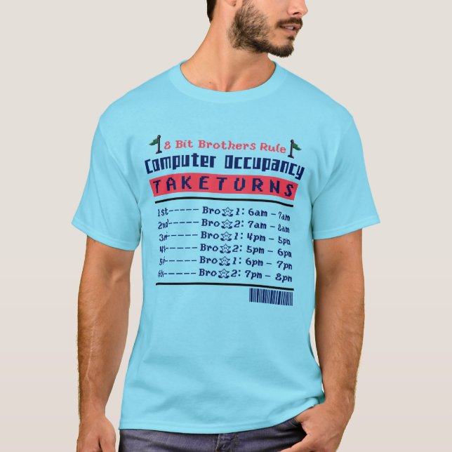 Camiseta Hermandad (ver.2): Regla de los Hermanos de 8 bits (Anverso)