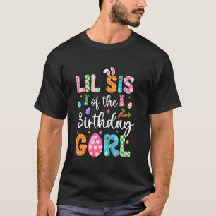 Camiseta Hermanita de la Cumpleañera Conejo de Pascua Famil