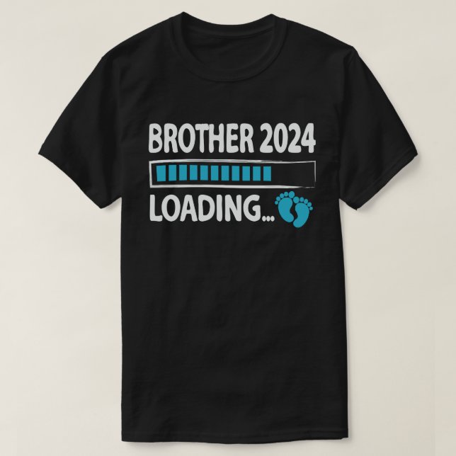 Camiseta Hermano 2024 Cargando Un Hermano Futuro Divertido  (Diseño del anverso)