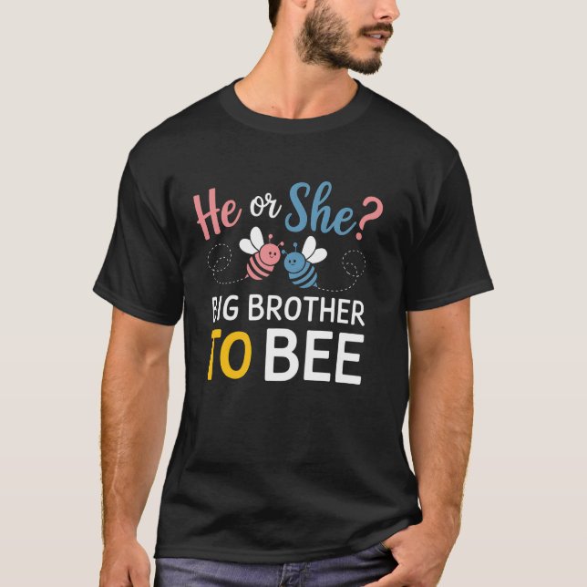 Camiseta Hermano A Abeja Revelación De Género Fiesta Cute E (Anverso)