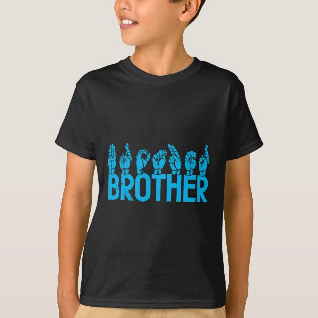Camiseta Hermano American Rótulo Language Deaf Awareness Su (Anverso)
