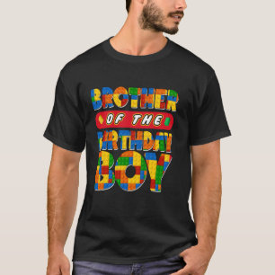 Camiseta Hermano Birthday Boy Building Bricks Family Fiesta