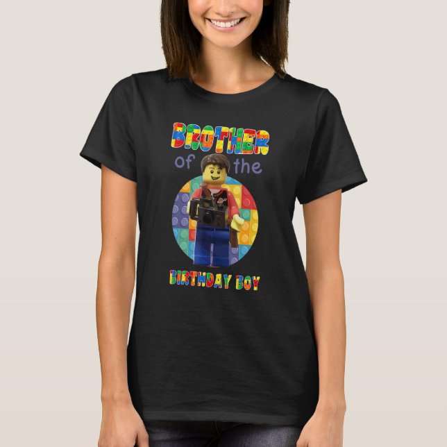 Camiseta Hermano Brick Builder Bloques Maestro Constructor (Anverso)