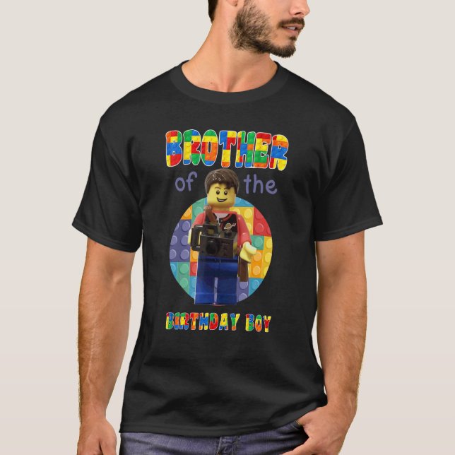Camiseta Hermano Brick Builder Bloques Maestro Constructor (Anverso)