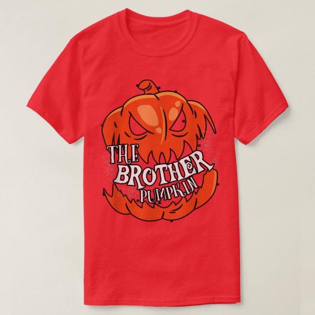 Camiseta Hermano Calabaza Grupo Familia Halloween Pa (Diseño del anverso)