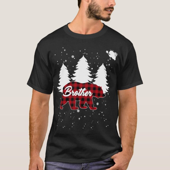 Camiseta Hermano de búfalo vestido oso árbol de Navidad Paj (Anverso)