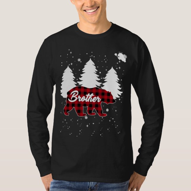 Camiseta Hermano de búfalo vestido oso árbol de Navidad Paj (Anverso)