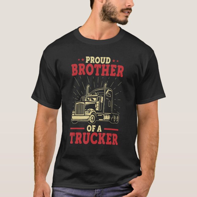 Camiseta Hermano de camionero de camionetas Big Rig (Anverso)